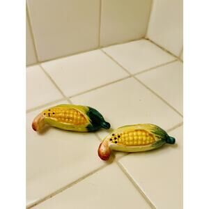 Vintage Ears of Corn Salt & Pepper Shakers Marked Made In Japan